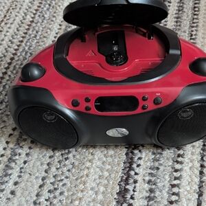 Portable Red and Black CD Player